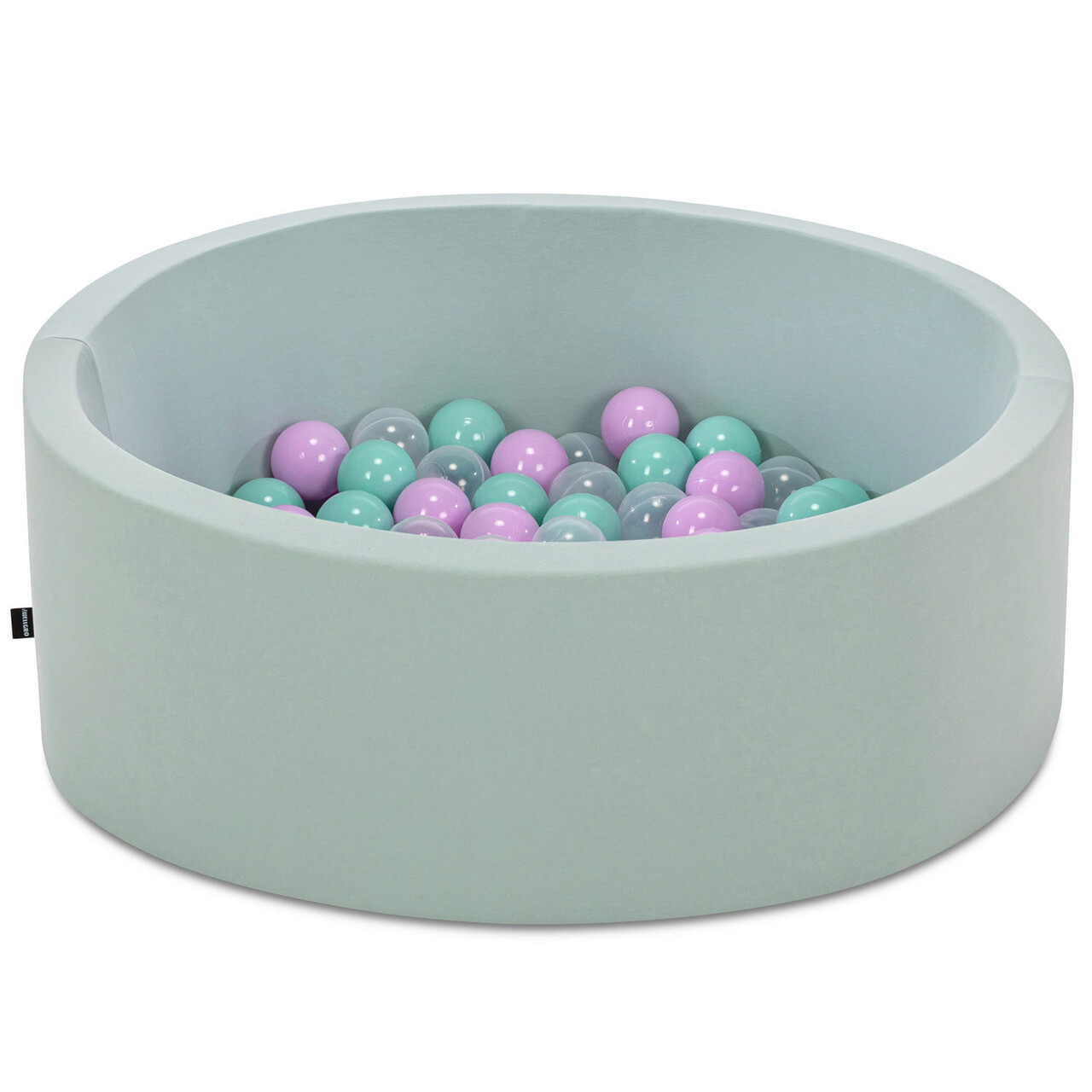 Piscina cu bile, Bubble Pops v2, 150 bile, Ø85 x 30 cm, bumbac/plastic, menta - imagine 3